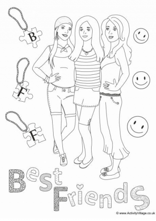 Bff Heart Coloring Pages Friends