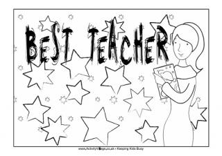 Best Teacher Colouring Page