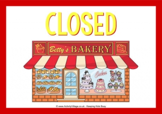 Betty's Bakery Closed Poster