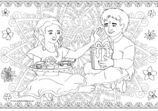 Bhai Dooj Colouring Page 1