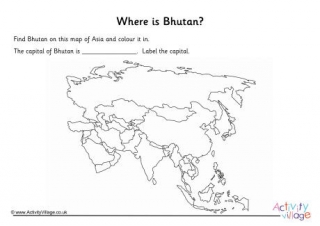 Bhutan Location Worksheet