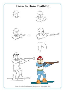 Biathlon Colouring Pages and Printables for Kids