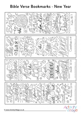 Bible Verse Colouring Bookmarks - New Year