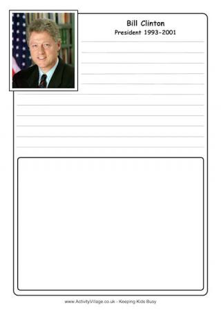 Bill Clinton Notebooking Page