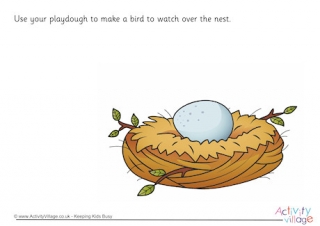 Birds Nest Playdough Mat