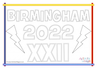 Birmingham 2022 Colouring Page