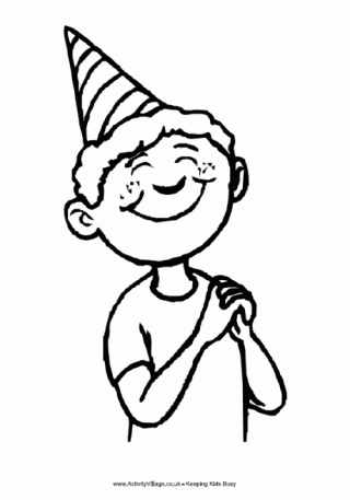 Birthday Boy Colouring Page