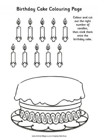 Birthday Cake Colouring Activity