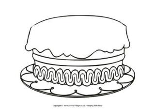 Birthday Cake Colouring Page