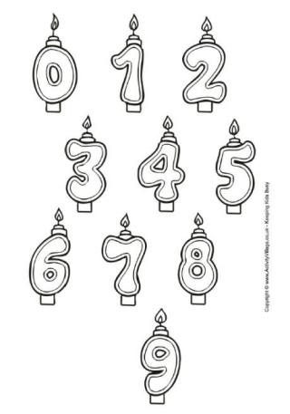 Birthday Candles Colouring Page