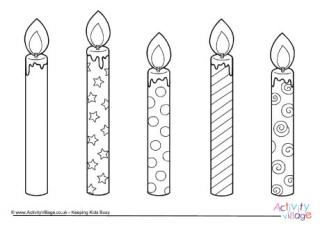 Birthday Candles Colouring Page