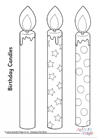 Birthday Candles Large Colouring 1