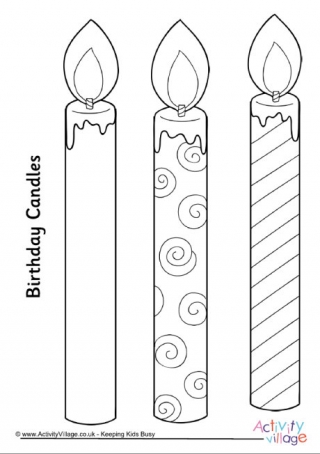 Birthday Candles Large Colouring 2