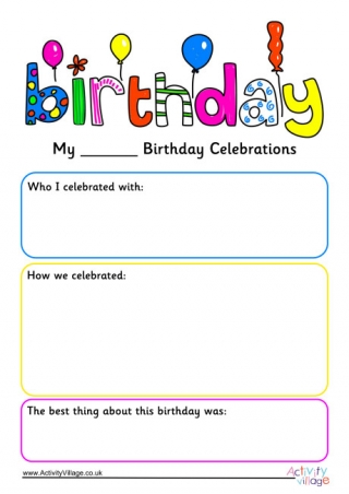 Birthday Journal Page