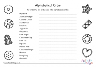 Biscuits Alphabetical Order