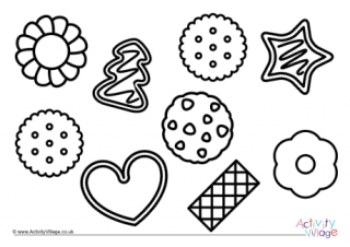Biscuits Colouring Page