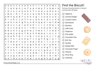 Biscuits word search