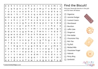 Biscuits word search
