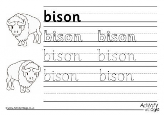 Bison Handwriting Worksheet