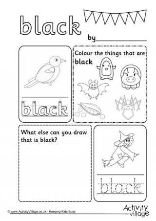Black Colour Worksheet