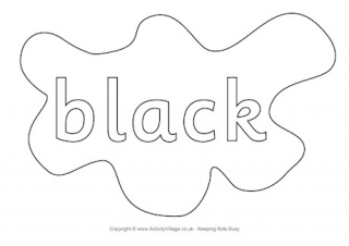 Black Colouring Page Splats