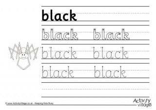 Black Handwriting Worksheet