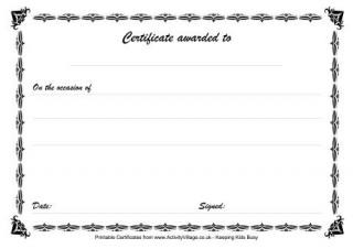 Black Motif Certificate
