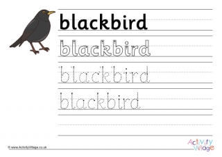 Blackbird Handwriting Worksheet