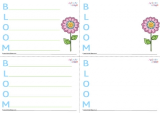 Bloom Acrostic Poem Printable