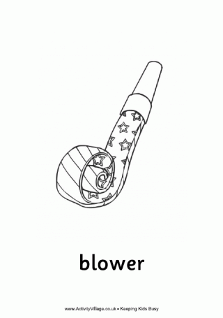 Party Blower Colouring Page