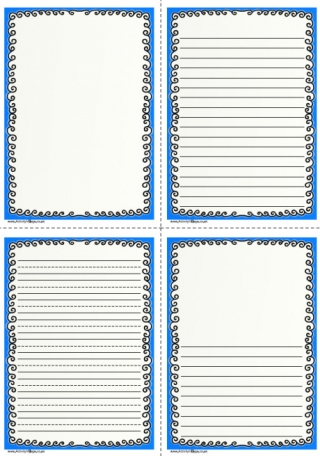 Blue Doodle Writing Frame