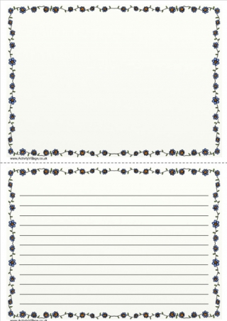 Blue Flower Writing Frame 2