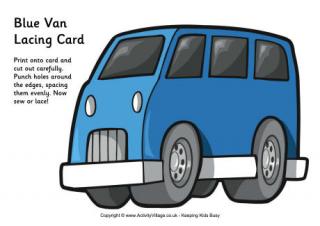 Blue van lacing card