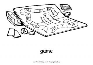 Board Game Colouring Page