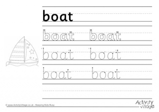 Boat Handwriting Worksheet