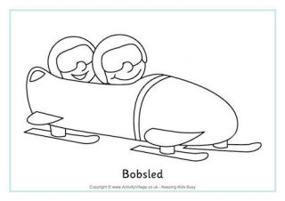Bobsled colouring pages and printables for kids