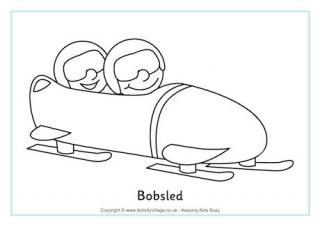 Bobsled Colouring Page