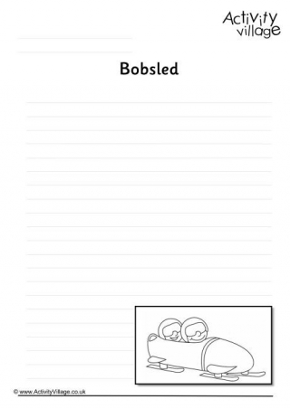 Bobsled Writing Page