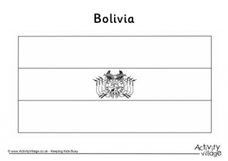 Bolivia Flag Colouring Page