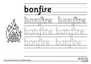 Bonfire Handwriting Worksheet