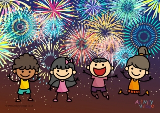 Fireworks Kids Poster