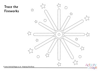 Bonfire Night Tracing Pages