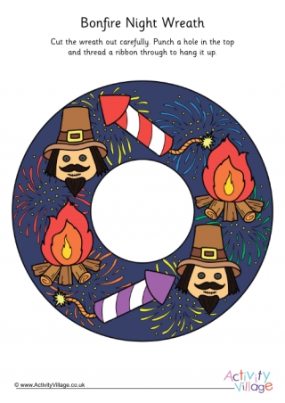Bonfire Night Wreath Printable