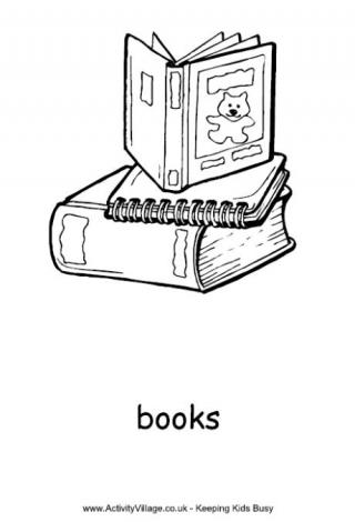 Books Colouring Page