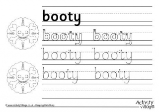 Booty Handwriting Worksheet