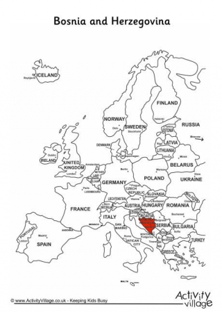Bosnia And Herzegovina On Map Of Europe