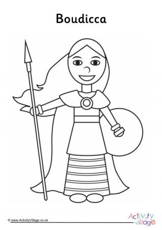 Boudicca Colouring Page