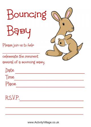 Bouncing Baby - Baby Shower Invitation