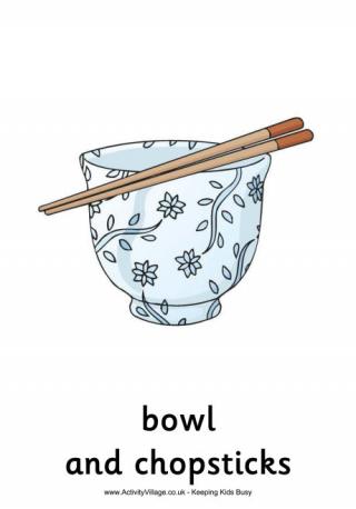 Rice Bowl and Chopsticks Poster