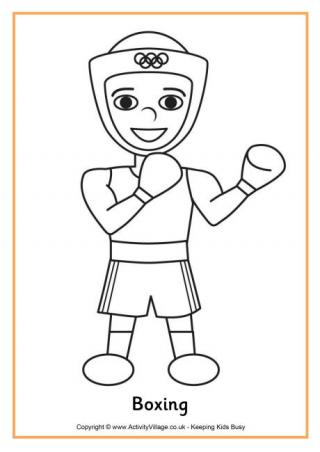 Boxing Colouring Page